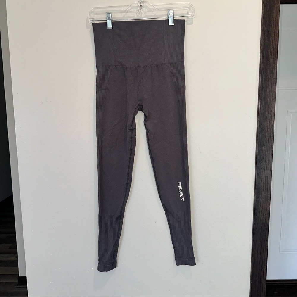 Gymshark Power Down Legging Gray Lightweight Compression Fit High Waist Workout